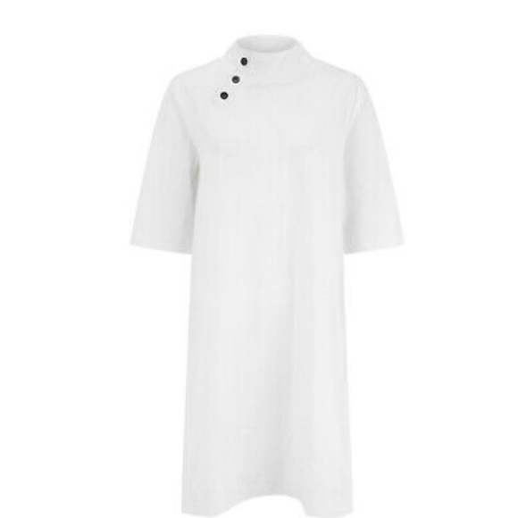 NWOT WHITE LINEN DRESS - Picture 2 of 7